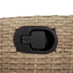 MAISON EXCLUSIVE - Chaise inclinable de jardin et repose-pied beige résine tressée