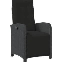 MAISON EXCLUSIVE - Chaise inclinable de jardin et repose-pied noir résine tressée