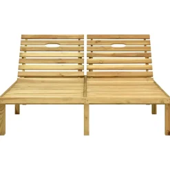 MAISON EXCLUSIVE - Chaise longue double et coussins taupe bois de pin imprégné