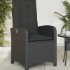 MAISON EXCLUSIVE - Chaise inclinable de jardin avec coussins noir résine tressée