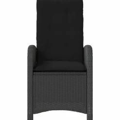 MAISON EXCLUSIVE - Chaise inclinable de jardin avec coussins noir résine tressée