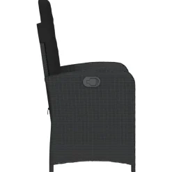 MAISON EXCLUSIVE - Chaise inclinable de jardin avec coussins noir résine tressée