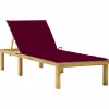 MAISON EXCLUSIVE - Chaise longue avec coussin bordeaux bois de pin imprégné