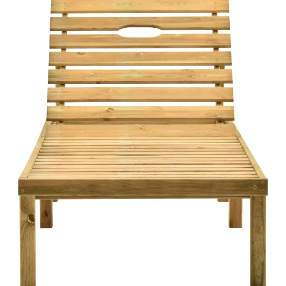 MAISON EXCLUSIVE - Chaise longue avec coussin bordeaux bois de pin imprégné