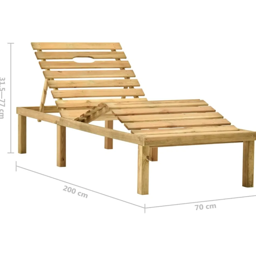 MAISON EXCLUSIVE - Chaise longue avec coussin bordeaux bois de pin imprégné