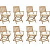 MAISON EXCLUSIVE - Chaises pliables d'extérieur et coussins lot de 8 bois d'acacia