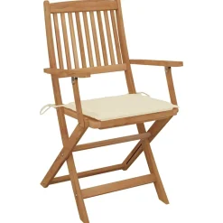 MAISON EXCLUSIVE - Chaises pliables d'extérieur et coussins lot de 8 bois d'acacia