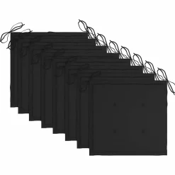 MAISON EXCLUSIVE - Chaises pliables de jardin avec coussins lot de 8 teck solide