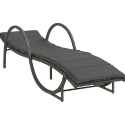 MAISON EXCLUSIVE - Chaises longues lot de 2 avec coussins gris résine tressée