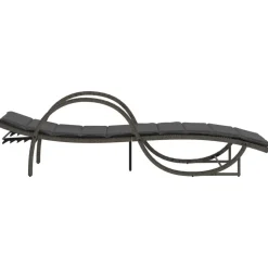 MAISON EXCLUSIVE - Chaises longues lot de 2 avec coussins gris résine tressée