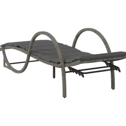 MAISON EXCLUSIVE - Chaises longues lot de 2 avec coussins gris résine tressée