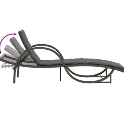 MAISON EXCLUSIVE - Chaises longues lot de 2 avec coussins gris résine tressée