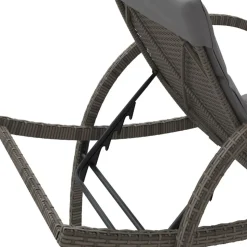 MAISON EXCLUSIVE - Chaises longues lot de 2 avec coussins gris résine tressée
