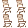 MAISON EXCLUSIVE - Chaises pliables d'extérieur lot de 4 bois d'acacia solide