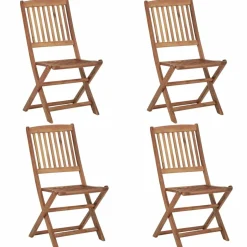 MAISON EXCLUSIVE - Chaises pliables d'extérieur lot de 4 bois d'acacia solide