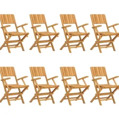MAISON EXCLUSIVE - Chaises de jardin pliantes lot de 8 55x61x90cm bois massif teck