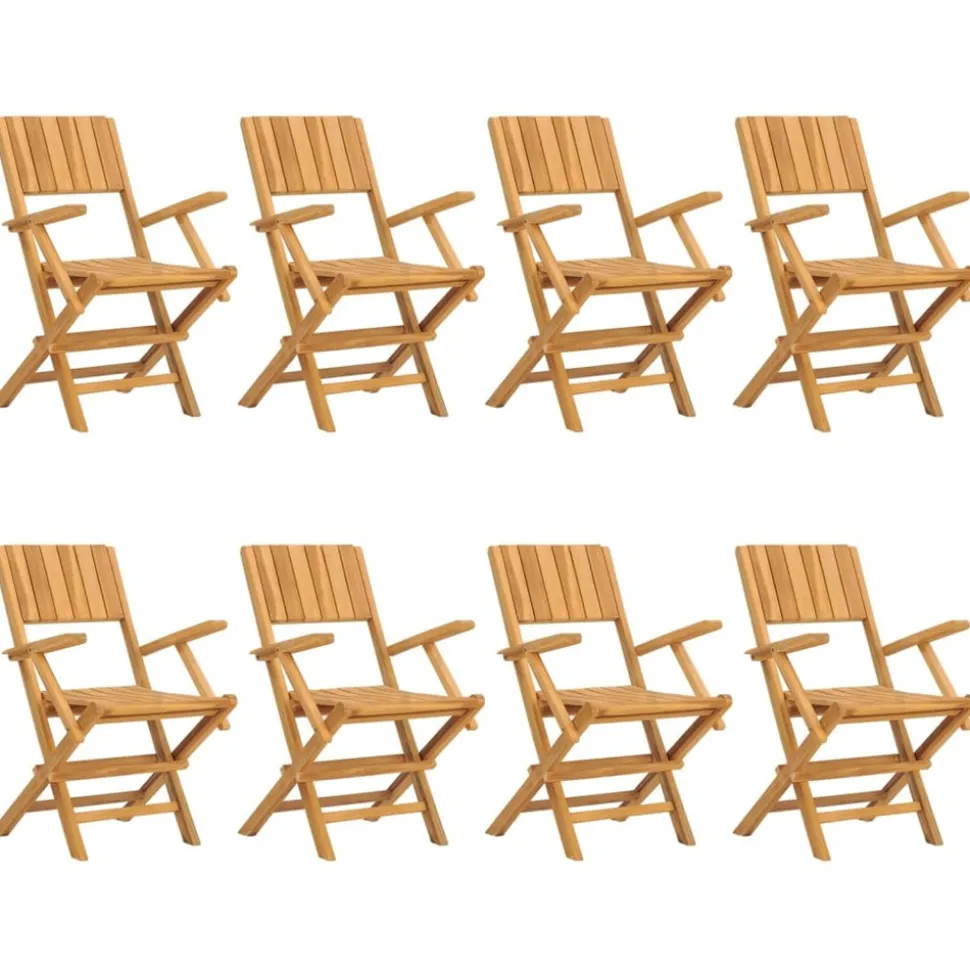 MAISON EXCLUSIVE - Chaises de jardin pliantes lot de 8 55x61x90cm bois massif teck