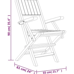 MAISON EXCLUSIVE - Chaises de jardin pliantes lot de 8 55x61x90cm bois massif teck
