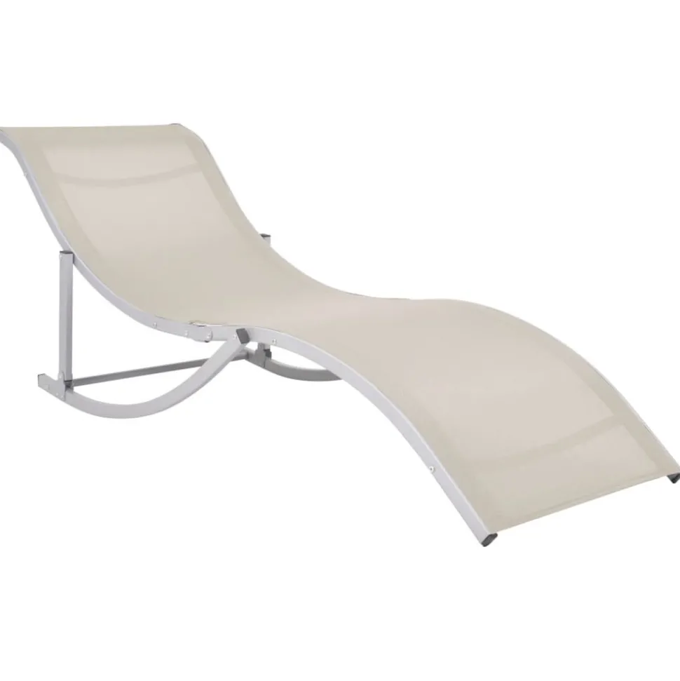 MAISON EXCLUSIVE - Chaises longues pliables lot de 2 crème textilène