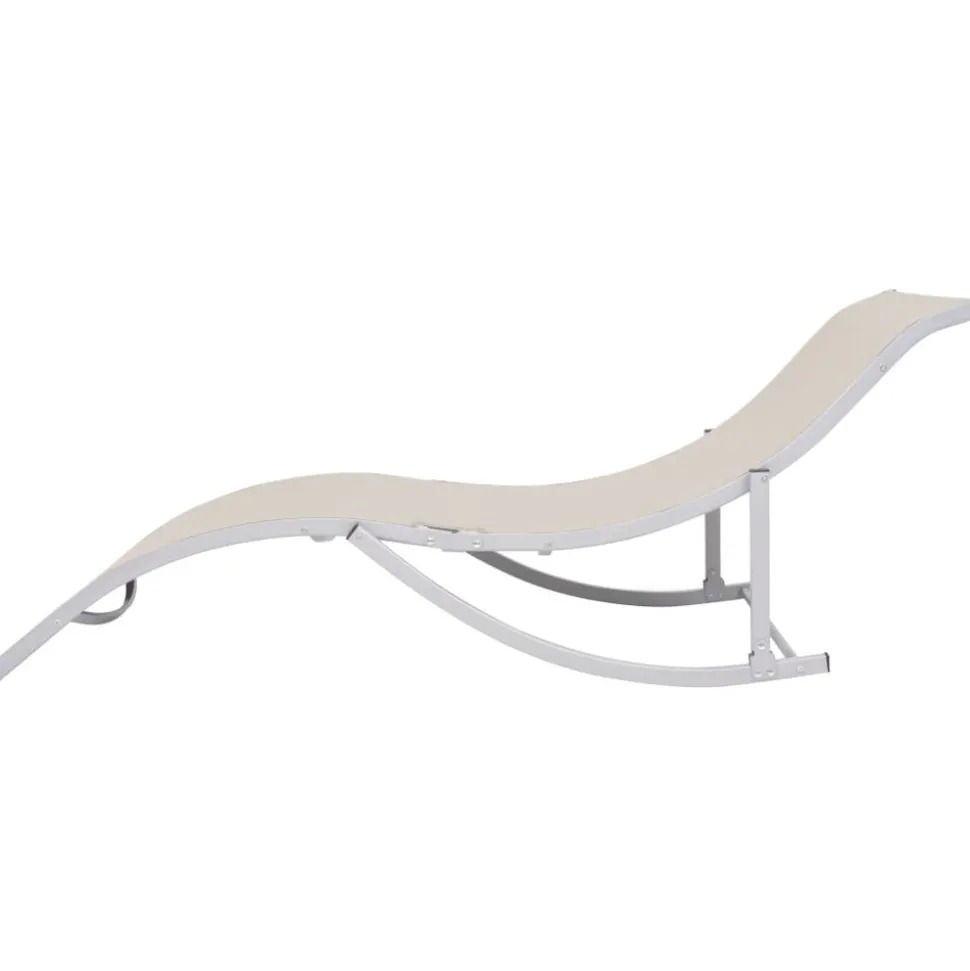 MAISON EXCLUSIVE - Chaises longues pliables lot de 2 crème textilène