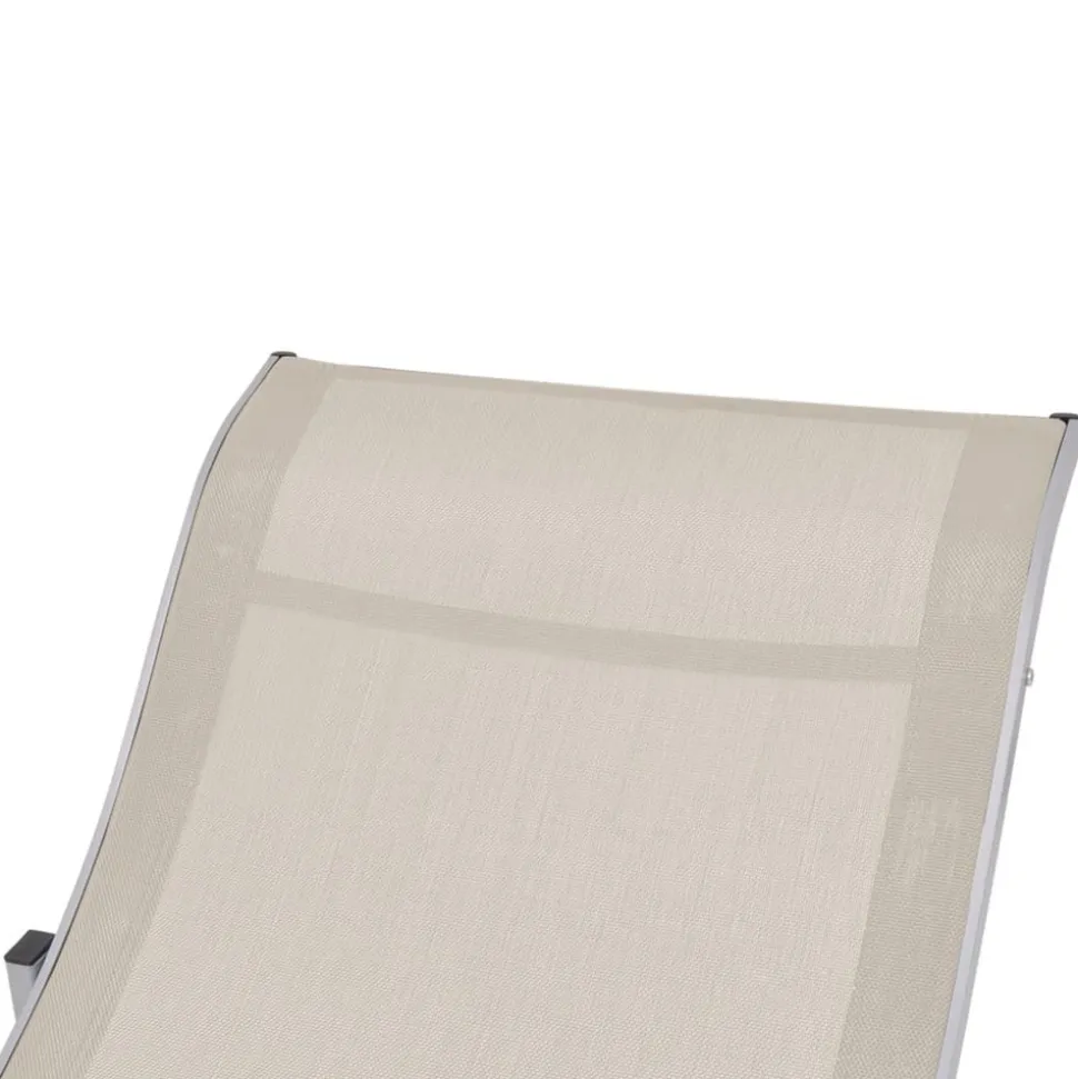 MAISON EXCLUSIVE - Chaises longues pliables lot de 2 crème textilène