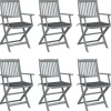 MAISON EXCLUSIVE - Chaises pliables d'extérieur lot de 6 et coussins bois d'acacia