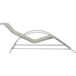 MAISON EXCLUSIVE - Chaises longues lot de 2 avec table aluminium crème