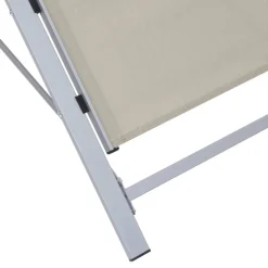 MAISON EXCLUSIVE - Chaises longues lot de 2 avec table aluminium crème
