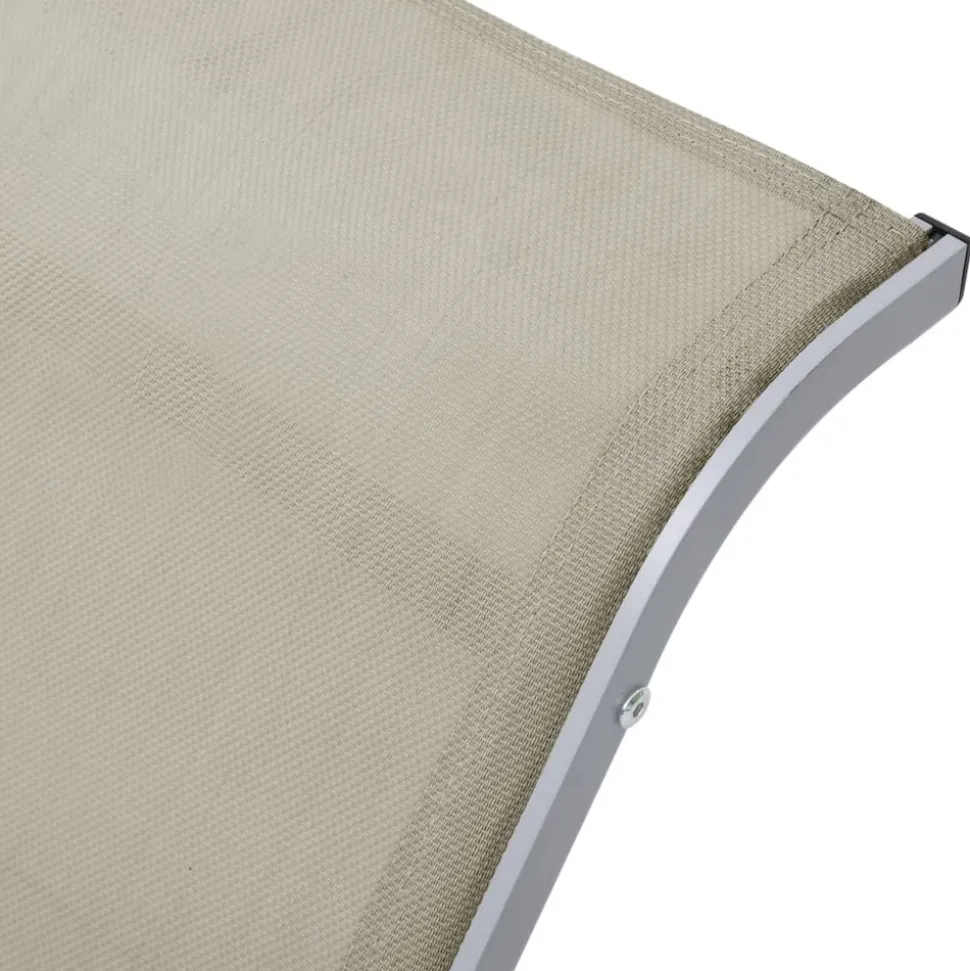 MAISON EXCLUSIVE - Chaises longues lot de 2 avec table aluminium crème