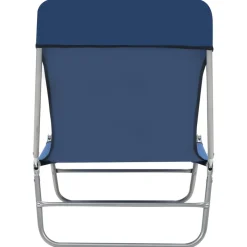 MAISON EXCLUSIVE - Chaises longues pliables lot de 2 acier et tissu bleu