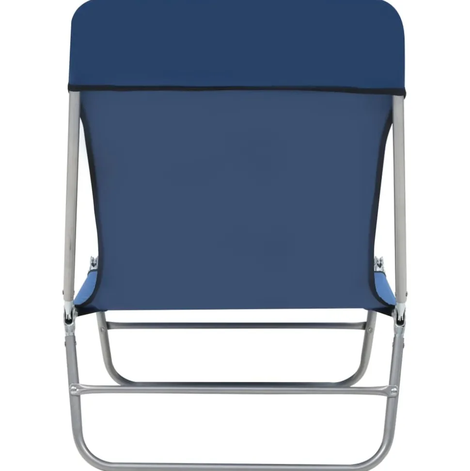 MAISON EXCLUSIVE - Chaises longues pliables lot de 2 acier et tissu bleu