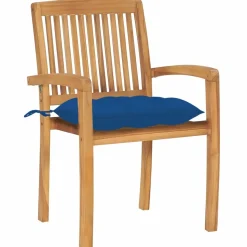 MAISON EXCLUSIVE - Chaises de jardin empilables avec coussins lot de 4 teck solide