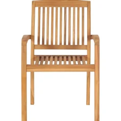 MAISON EXCLUSIVE - Chaises de jardin empilables avec coussins lot de 4 teck solide