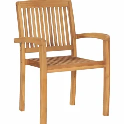 MAISON EXCLUSIVE - Chaises de jardin empilables 6 pcs bois de teck solide