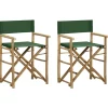 MAISON EXCLUSIVE - Chaises pliables de directeur lot de 2 vert bambou et tissu