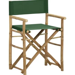 MAISON EXCLUSIVE - Chaises pliables de directeur lot de 2 vert bambou et tissu