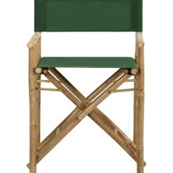 MAISON EXCLUSIVE - Chaises pliables de directeur lot de 2 vert bambou et tissu