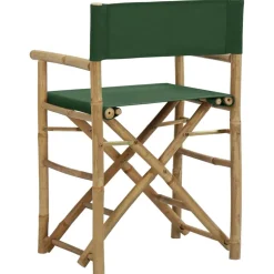 MAISON EXCLUSIVE - Chaises pliables de directeur lot de 2 vert bambou et tissu