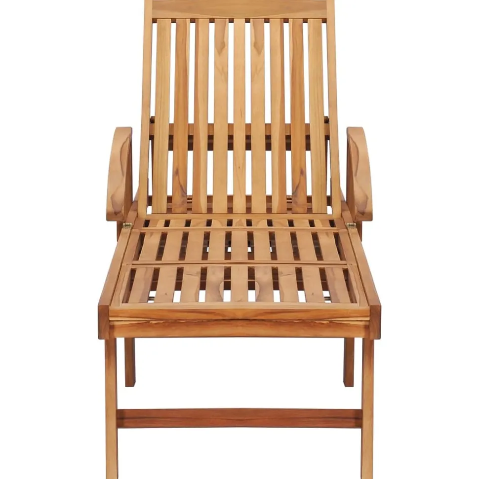 MAISON EXCLUSIVE - Chaises longues lot de 2 avec table bois de teck solide