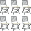 MAISON EXCLUSIVE - Chaises pliables d'extérieur lot de 6 et coussins bois d'acacia