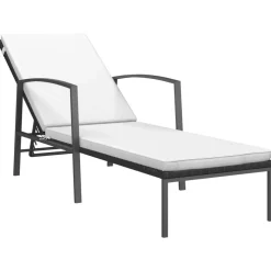 MAISON EXCLUSIVE - Chaises longues lot de 2 avec table résine tressée noir