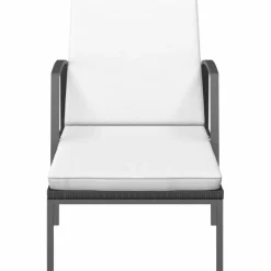 MAISON EXCLUSIVE - Chaises longues lot de 2 avec table résine tressée noir