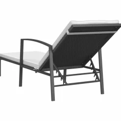 MAISON EXCLUSIVE - Chaises longues lot de 2 avec table résine tressée noir