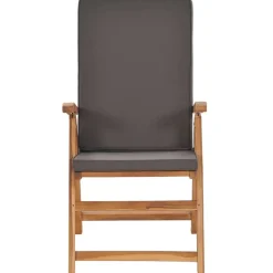 MAISON EXCLUSIVE - Chaises inclinables lot de 2 avec coussins teck solide gris