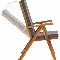 MAISON EXCLUSIVE - Chaises inclinables lot de 2 avec coussins teck solide gris