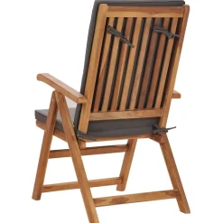 MAISON EXCLUSIVE - Chaises inclinables lot de 2 avec coussins teck solide gris