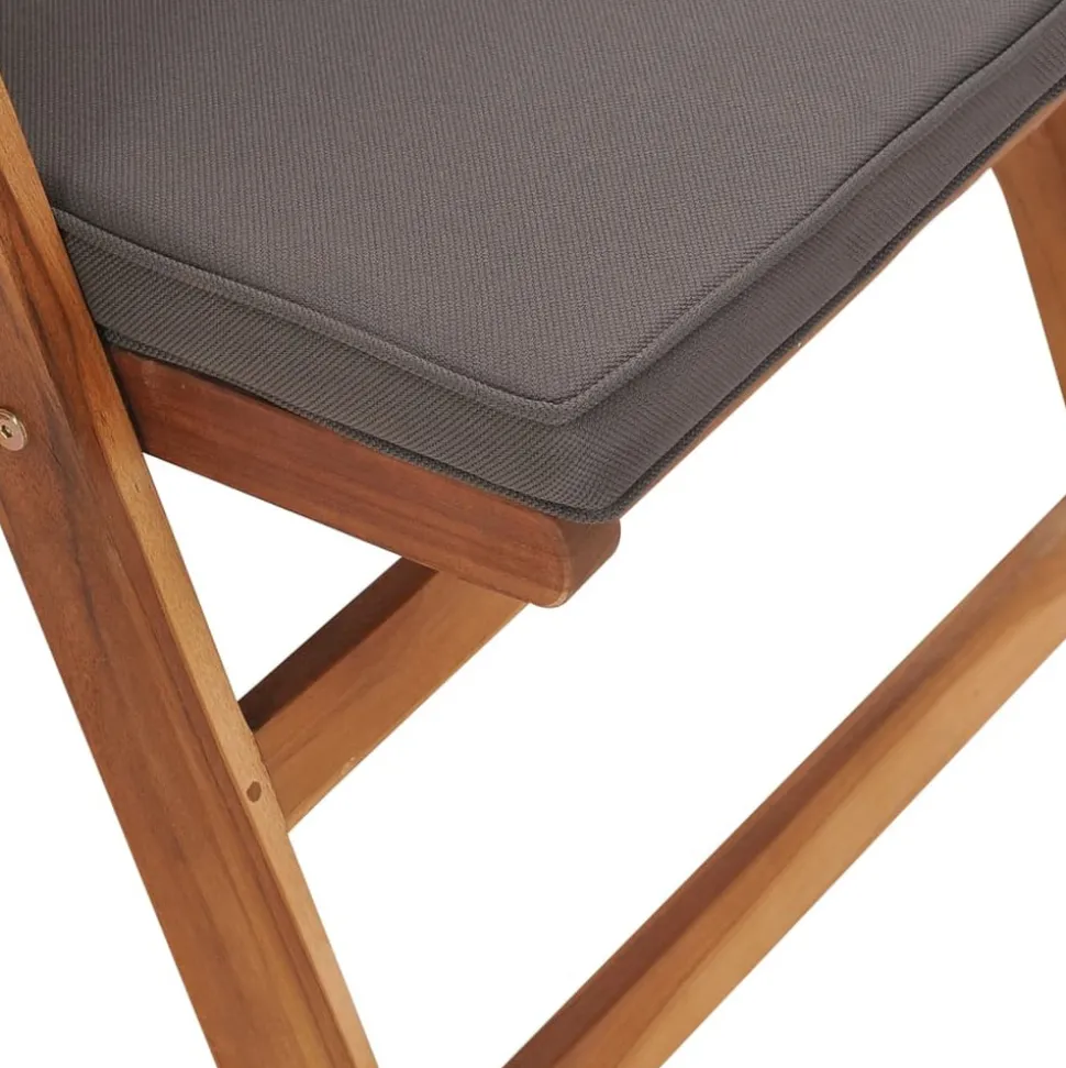 MAISON EXCLUSIVE - Chaises inclinables lot de 2 avec coussins teck solide gris