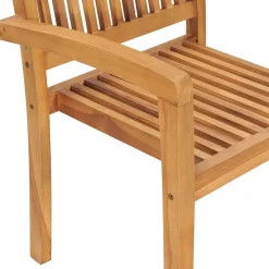 MAISON EXCLUSIVE - Chaises de jardin empilables avec coussins lot de 4 teck solide