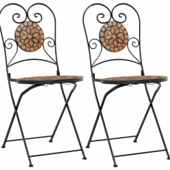 MAISON EXCLUSIVE - Chaises de bistrot pliables lot de 2 terre cuite céramique
