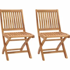 MAISON EXCLUSIVE - Chaises de jardin pliables lot de 2 bois de teck massif